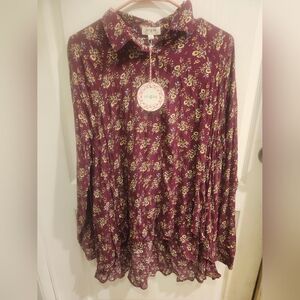Umgee floral button up blouse